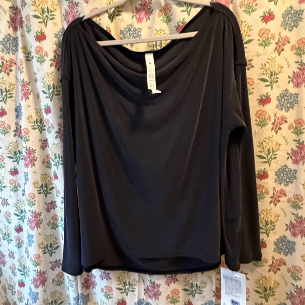 lululemon athletica Draped Neck Long-Sleeve Top - Black